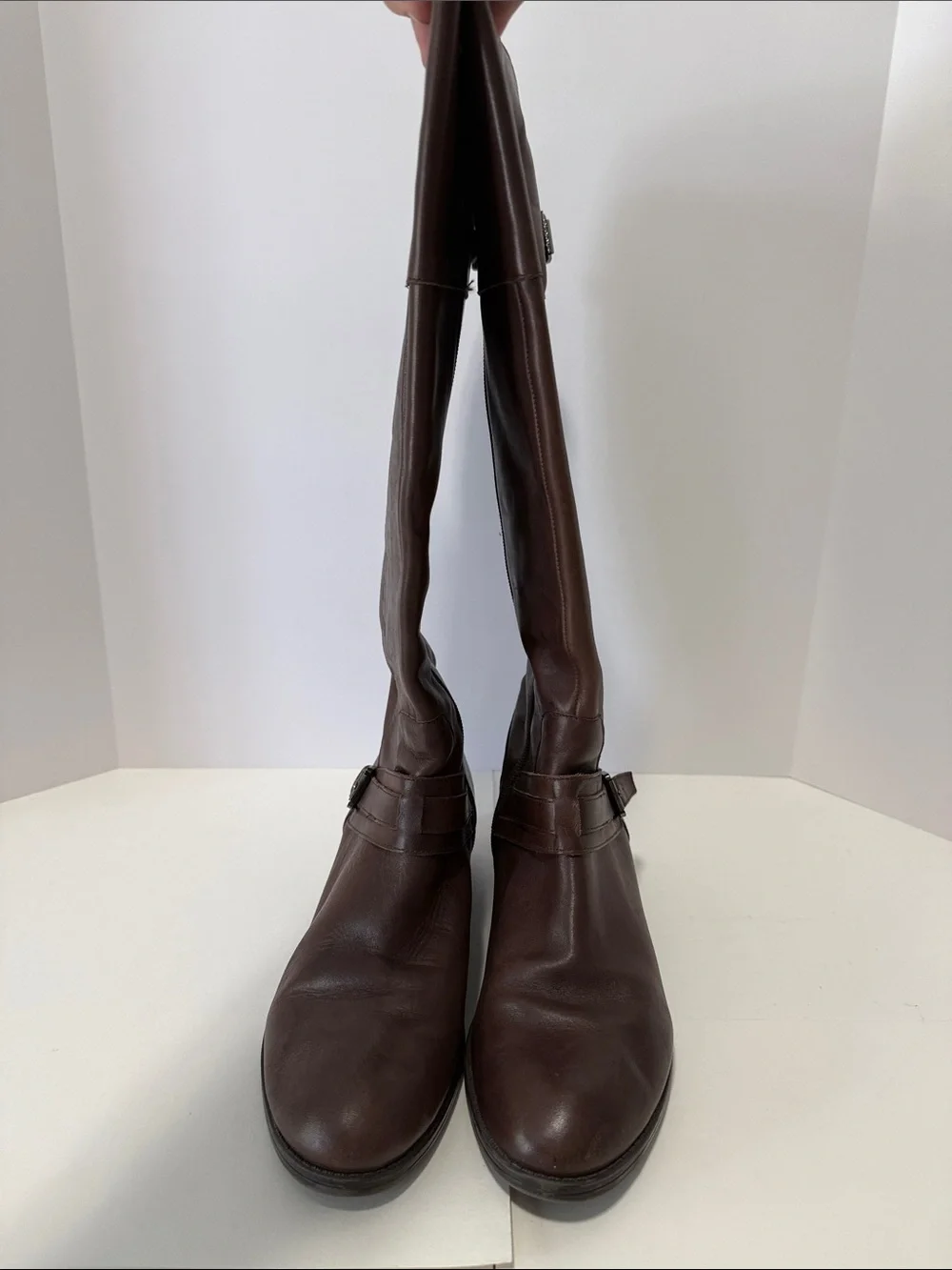 Lauren Ralph Lauren Brown Leather Over-the-Knee Riding Boots